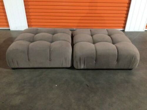 2 x Large Grey Ottomans