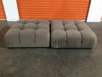 2 x Large Grey Ottomans