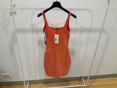 Club London Orange Sequin Square Neck Mini Dress - 2