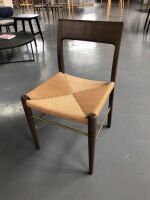 6 x Brasilia Dining Chairs - Dark Walnut + Gold