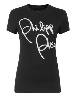 Philipp Plein T-Shirt Sexy Pure with Crystals, Black, Size M WTK2534