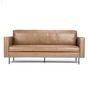 1 x Fletcher Leather Sofa - Cool Brown