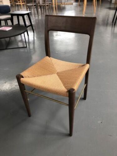 4 x Brasilia Dining Chairs - Dark Walnut + Gold