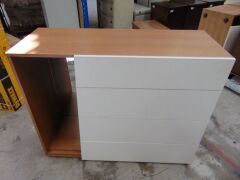 Dusk Quattro 4 Drawer Dresser - Left - WhiteFront (EAG0768)