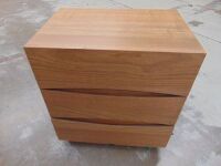 SilverLynx "My Design" 3 Drawer Bedside Table - Wide TEC- Latte - Features Twin USB Outlet & 240V Power Cable DIMS= 670 x 420 x 600