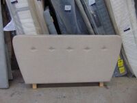 DNL Beige Fabric Double Bed Head