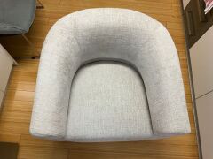 Malta II Powder White Chenille Fabric Occasional Chair - 5