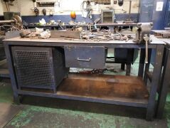 Workbench With Vice - Approximately 1.5 m X 90 cm X 1 m. Content not included - 2