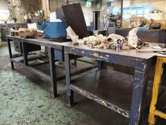 4m X 1m industrial workbench with oil collection tank and drawer - 8