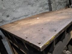 approximately 1.5 m x 1.5 m x 1 x m heavy duty iron table