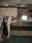 Approximately 2m X 0.5m x 1m iron workbench with vice - 2