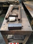 Approximately 2m X 0.5m x 1m iron workbench with vice - 3