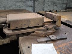 Approximately 2m X 0.5m x 1m iron workbench with vice - 4