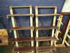 4 solid iron storage shelves suitable to store heavy bars, piping etc - 2