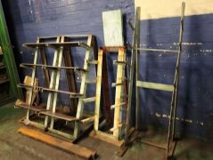 4 solid iron storage shelves suitable to store heavy bars, piping etc - 3