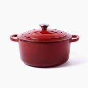 Larder & Vine Enameled Cast Iron Round Dutch Oven | 5.4L (Cabernet)