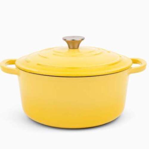 Larder & Vine Enameled Cast Iron Round Dutch Oven | 5.4L (Limoncello)