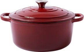 Larder & Vine Enameled Cast Iron Round Dutch Oven | 5.4L (Cabernet) - 7