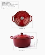 Larder & Vine Enameled Cast Iron Round Dutch Oven | 5.4L (Cabernet) - 9