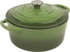 Larder & Vine Enameled Cast Iron Round Dutch Oven | 5.4L (Okra) - 9