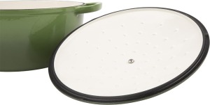 Larder & Vine Enameled Cast Iron Round Dutch Oven | 5.4L (Okra) - 5