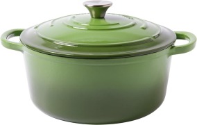 Larder & Vine Enameled Cast Iron Round Dutch Oven | 5.4L (Okra)