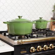 Larder & Vine Enameled Cast Iron Round Dutch Oven | 5.4L (Okra) - 5