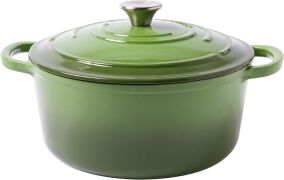 Larder & Vine Enameled Cast Iron Round Dutch Oven | 5.4L (Okra)