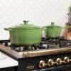 Larder & Vine Enameled Cast Iron Round Dutch Oven | 5.4L (Okra) - 5