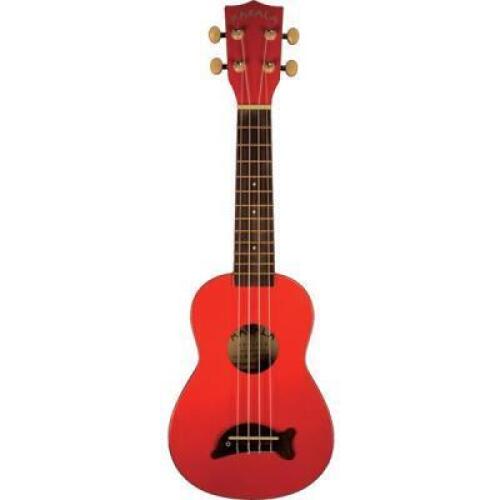 2 x Makala Dolphin Bridge Soprano Ukulele Candy Apple Red Gloss