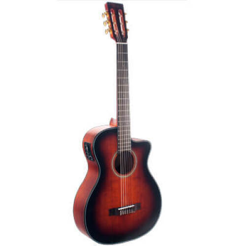 Valencia - 434 Series 4/4 size Nylon Acoustic Guitar. Electric/Acoustic. Classic Sunburst