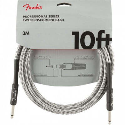 2 x Professional Series Instrument Cable, 10ft, White Tweed