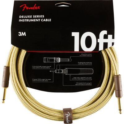 1 x Deluxe Series Instrument Cable, Straight/Straight, 10ft, Tweed & 1 x Original Series Instrument Cable, 15ft, Daphne Blue