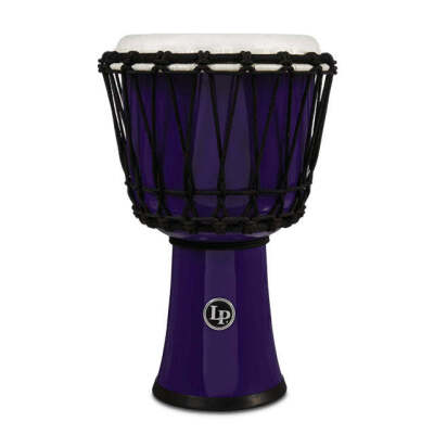 1 x Mano 8in Tuneable Djembe - WS, 1 x Mano 8in ABS Djembe - Blue & 1 x LP 7Inch Rope Djembe Purple