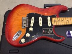 Fender American Ultra Luxe Stratocaster Guitar w/Maple Fretboard &ndash; Plasma Red Burst - 3