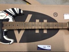 EVH Striped Series '78 Eruption Guitar, White with Black Stripes Relic - 5