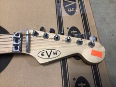 EVH Striped Series Guitar, White with Black Stripes - 4