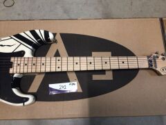 EVH Striped Series Guitar, White with Black Stripes - 5