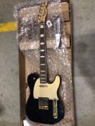 Squier by Fender 40th Anniversary Telecaster, Gold Edition, Laurel Fingerboard, Gold Anodized Pickguard, Black - 2