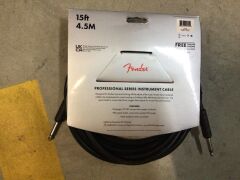 2x Fender Professional Series Angled Instrument Cable 4.5m - 3