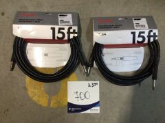 2x Fender Professional Series Angled Instrument Cable 4.5m