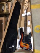 Squier Affinity Series Precision Bass PJ Pack, Laurel Fingerboard in 3-Color Sunburst (No Amp) - 2