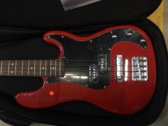 SX Essex Laney 4/4 Bass Guitar Pack in Fiesta Red Bass Laney Bass Amp - 5