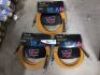 3 x Fender Pro 18.6ft Glow in Dark Cable, Orange