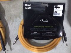 3 x Fender Pro 18.6ft Glow in Dark Cable, Orange - 3