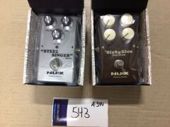 1 x NUX Steel Singer Drive Pedal & 1 x NU-X 6ixty5ive Analog Overdrive - 3