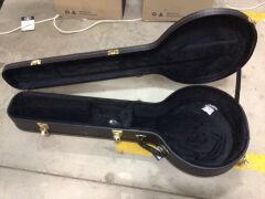 Shaped 5 String Banjo Case Black Vinyl Covered - 3