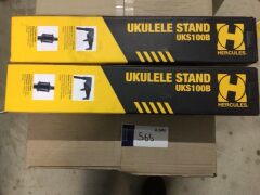 2 x Hercules UKS100B Auto Grip System Single Ukulele Stand - 2