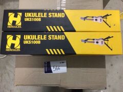 2 x Hercules UKS100B Auto Grip System Single Ukulele Stand - 2