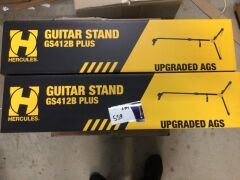 2 x Hercules GS412B PLUS Auto Grip Guitar Stand - 2